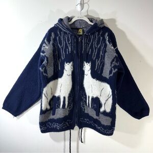 Tejidos Ruminahui Wool howling Wolves Sweater jacket